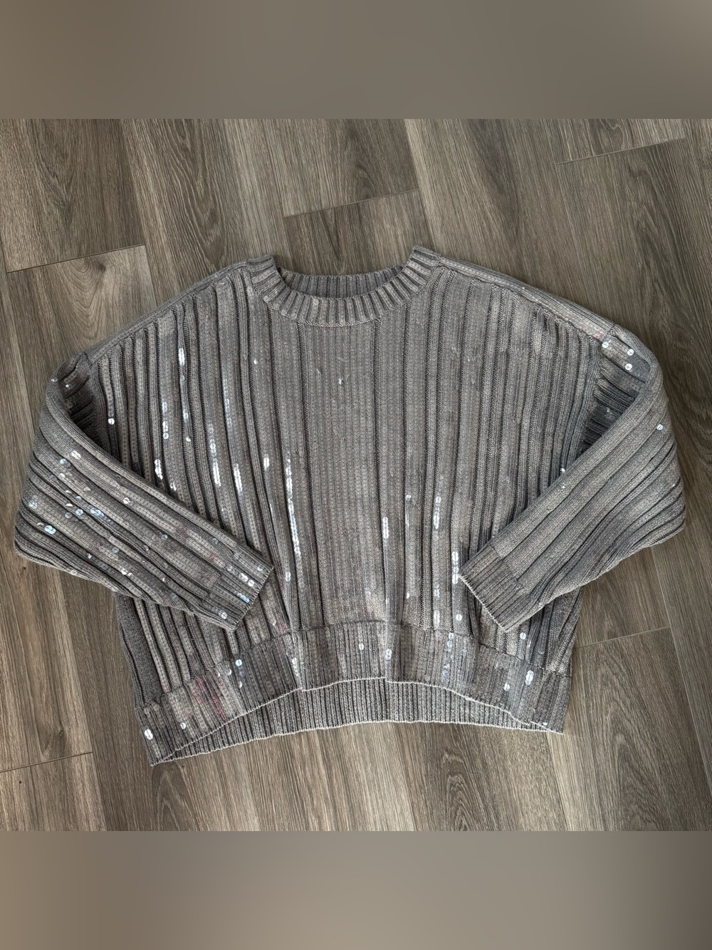 J.Crew Collection Sequin Grey Pullover Sweater Size 2X